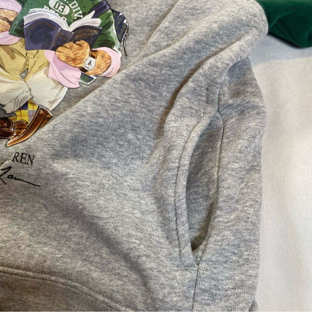Polo Ralph Lauren Bear Color-Blocked Fleece Hoodie .Size S (8) - Picture 7 of 9